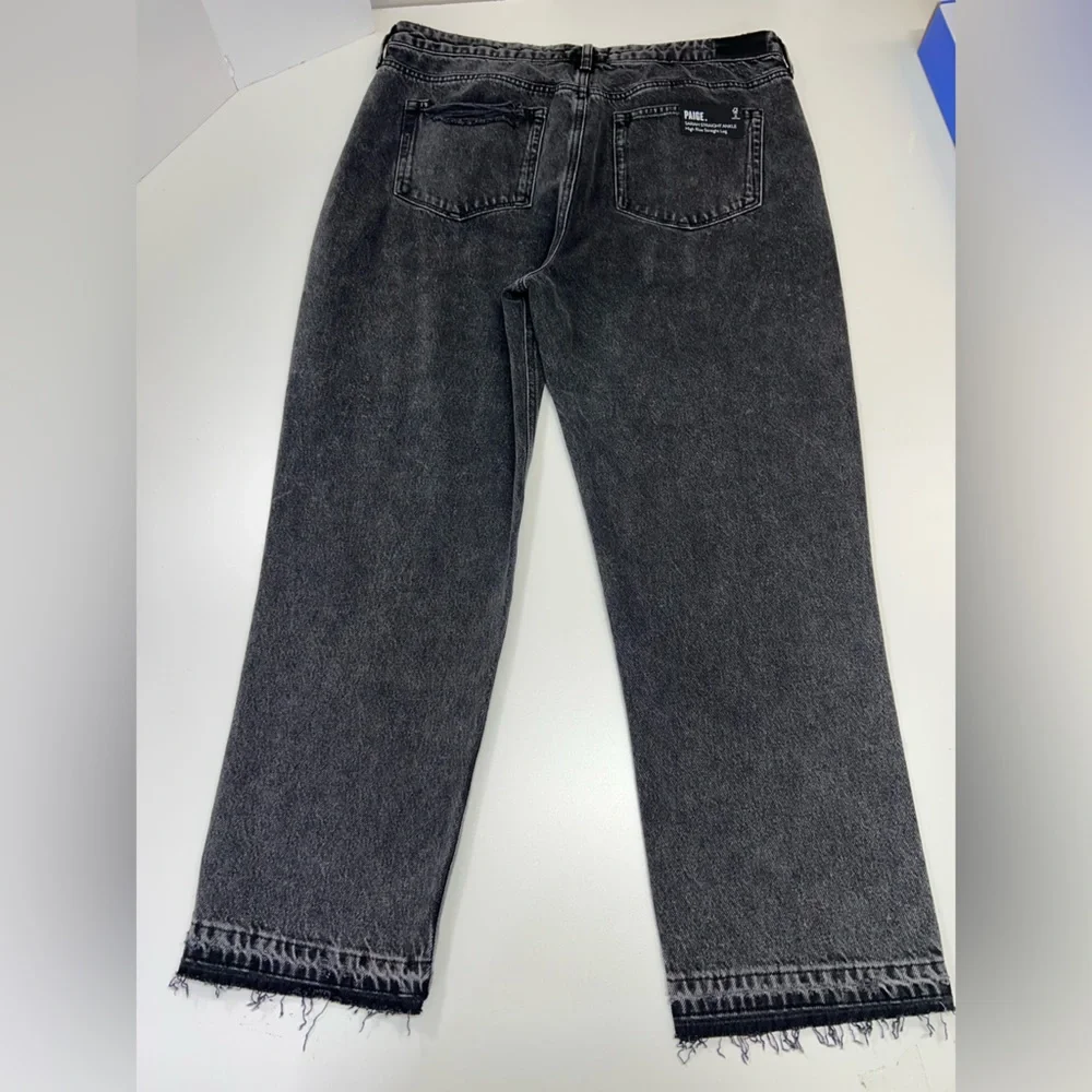 Paige Denim Sarah Straight Ankle Jeans Undone Hem Priscilla Deconstructed NWT - Picture 4 of 16